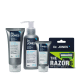 Combo Barbear Rotina Completa (4 itens): The Razor 6 (4 unidades) + Balm Para Barbear 100ml + Gel Pós-Barba 75ml + Gel de Limpeza Facial 100g