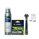Combo Barba Feita The Razor 6: Aparelho de Barbear + Espuma de Barbear Hidratante 160ml + Suporte