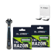 Combo Barba The Razor 6: Cabo + Kit Recargas (8 unidades) + Suporte