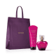 Combo Presente Kiss Me Rosa Marcante: Desodorante Colônia 50ml + Hidratante Desodorante 100ml + Sacola