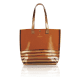 Bolsa de Praia Bronze e Listras Douradas Pvc