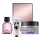 Kit Amor na Amora - Creme Hidratante Mãos + Creme Aveludado Desodorante Hidratante Corporal + Desodorante Colônia 75ml + Caixa Cubo G