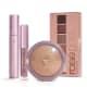 Kit Glossy Iluminado Rosé Gold: Paleta Rosé Gold +Gloss + Máscara + Blush Bronze