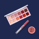 Combos QDB 7Belo: Blush Cremoso Coral Natural + Batom Duo Gloss Iogurte Nostalgia + Palette de Sombras Quartzo (2)