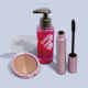 Combo Make Rosé e Skincare: Máscara De Cílios Alongamento Nutritiva 10 g + Blush Iluminador Rosé 6,5g + Espuma de Limpeza Nutritiva Skin.q