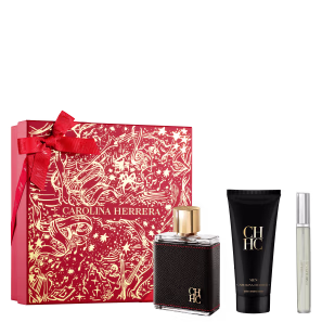 Conjunto CH Men Carolina Herrera Masculino - Perfume Eau de Toilette 100ml + Bálsamo Pós-Barba 100ml + Travel Size 10ml
