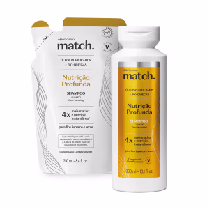 Combo Match Nutrição Profunda: Shampoo 300ml + Refil 250ml