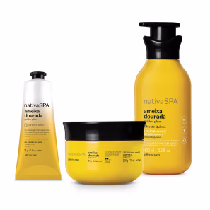 Combo Nativa Spa Ameixa Dourada: Loção Corporal 400ml + Esfoliante 200g + Creme Para Mãos 75g