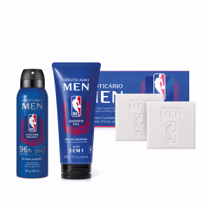Combo Men NBA: Sabonete Em Barra 2x 90g + Shower Gel 200g + Desodorante Antitranspirante 150ml