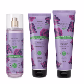 Combo Cuide-se Bem Cachos de Uva: Body Splash 200ml + Shampoo 270ml +Condicionador 250ml
