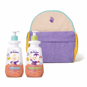 Combo Dr. Botica: Shampoo Cabelos Cacheados 3 ABC 400ml + Condicionador Cabelos Cacheados 3 ABC 400ml + Mochila Infantil