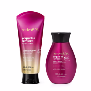 Combo Nativa SPA Orquídea Lumière: Creme Perfumado Desodorante 180ml + Óleo Hidratante Desodorante Corporal Glorioso 200ml