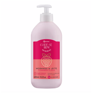 Loção Hidratante Desodorante Corporal Cuide-se Bem Morango e Leite 400ml