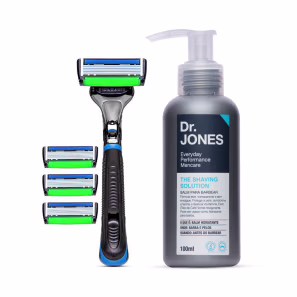 Combo Barba Feita The Razor 6: Aparelho de Barbear + Balm Para Barbear 100ml