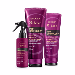 Combo Siàge Pro Cronology: Shampoo 250ml + Condicionador 200ml + Leave In Memorizador 100ml