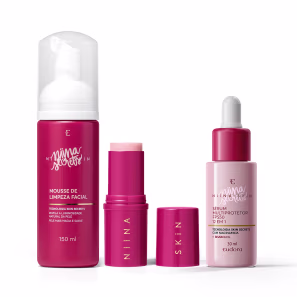 Combo Niina Skin: Mousse De Limpeza 150ml + Balm Hidratante 15g + Sérum Multiprotetor Facial 30ml