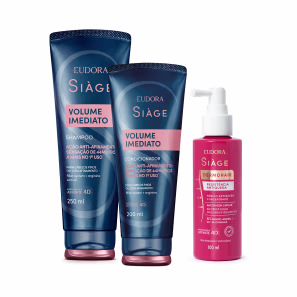 Combo Shampoo Volume Imediato 250ml + Condicionador 200ml + Tônico Concentrado Resistência Antiqueda 100ml