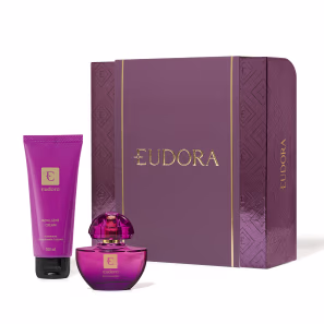 Kit Presente Dia das Mães Roxo Miniatura: Eau de Parfum 35ml + Loção Desodorante Hidratante Corporal 100ml