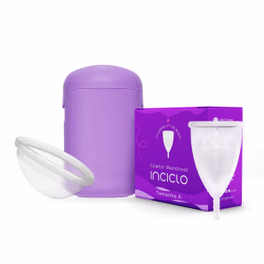 Kit Inciclo Coletor Menstrual Modelo A + Lovin Disco Menstrual + Cápsula Esterilizadora Lavanda (3 Produtos)