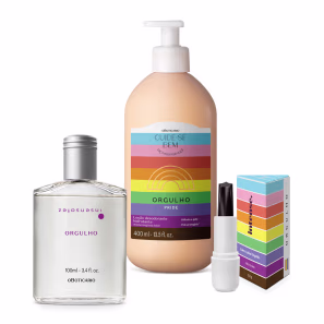 Combo Orgulho Edição Limitada: Insensatez Desodorante Colônia 100ml + Balm Labial Intense + Loção Corporal Cuide-se Bem 400ml