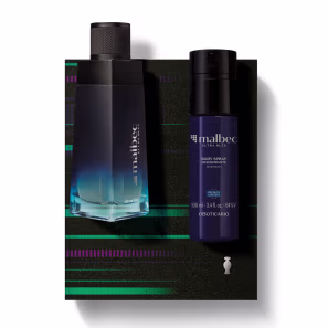 Combo Presente Malbec Ultra Bleu: Desodorante Colônia 100ml + Desodorante Body Spray 100ml + Caixa para Presente