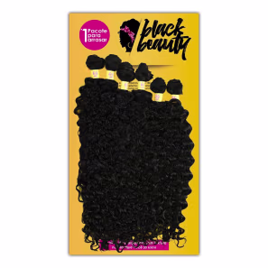 Black Beauty Fibra Orgânica Cacho 3 1B - Aplique de Cabelo 55cm/65cm