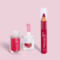 Combo Vermelho: Lip Oil Cuide-se Bem Morango 3,5ml + Lápis Multifuncional 3 Em 1 Toda Colorida 1,2g