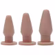 Kit Aine Butt Flexível Bege - Plug Anal em PVC (3 Produtos) (1)
