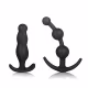 Plug Anal Kit com 2 Formatos Diferentes Start e Balls em Silicone Preto (2)