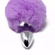 Plug Anal Pompom Tamanho P 7cm x 2,8cm em Aço Rabo de Coelho Lilás (6)