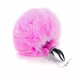Plug Anal Pompom Tamanho P 7cm x 2,8cm em Aço Rabo de Coelho Pink (6)