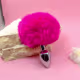 Plug Anal Pompom Tamanho P 7cm x 2,8cm em Aço Rabo de Coelho Pink (2)