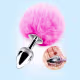 Plug Anal Pompom Tamanho P 7cm x 2,8cm em Aço Rabo de Coelho Pink (4)
