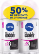 NIVEA Desodorante Antitranspirante Roll On Invisible Black & White Clear 50ml Proteção Contra Manchas (1)