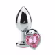 Plug Anal Jóia em Aço P Base Coração e Cristal Colorido - Rosa (1)