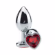 Plug Anal em Metal Grande Base Coração e Cristal Colorido - Rosa (3)