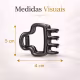 Piranha Para Cabelo Proart Metal Black Quadrada Pdc66b (4)