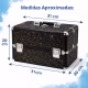 Maleta de Maquiagem Cisne Linha Shine Preto Glitter e Preto com 3 Bandejas Csn-5171b (4)