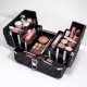 Maleta de Maquiagem Cisne Linha Shine Preto Glitter e Preto com 3 Bandejas Csn-5171b (5)