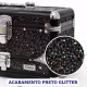 Maleta de Maquiagem Cisne Linha Shine Preto Glitter e Preto com 1 Bandeja e Gaveta Csn-5141b (6)