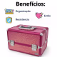 Maleta de Maquiagem Cisne Linha Shine Pink Glitter e Rosa com 3 Bandejas Csn-5171b (2)