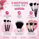 Kit Pincéis Macrilan Ultra Essencial: Base, Pó e Blush (5)