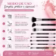 Kit Pincéis Macrilan Ultra Essencial: Base, Pó, Blush, Contorno e Iluminador, Corretivo e Precisão, Sombra e Esfumar, Esfumar e Chanfrado com Escova (6)