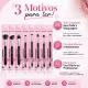 Kit Pincéis Macrilan Ultra Essencial: Base, Pó, Blush, Contorno e Iluminador, Corretivo e Precisão, Sombra e Esfumar, Esfumar e Chanfrado com Escova (5)