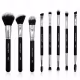 Kit Pincéis Macrilan Ultra Essencial: Base, Pó, Blush, Contorno e Iluminador, Corretivo e Precisão, Sombra e Esfumar, Esfumar e Chanfrado com Escova (1)