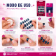 Kit Belliz: Unhas Postiças Quadrado Curto Metal Blues e Cola De Unhas Ricca 5g (4)