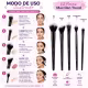 Kit Pincéis Macrilan Trend: Base, Corretivo, Pó, Iluminador e Blush (6)