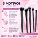 Kit Pincéis Macrilan Trend: Base, Corretivo, Pó, Iluminador e Blush (5)