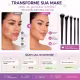 Kit Pincéis Macrilan Trend: Base, Corretivo, Pó, Iluminador e Blush (3)