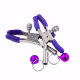 Plug Anal Pompom Lilás com Tiara Orelhas de Gato + Grampos p/ seios em Metal e Laço Gargantilha (5)